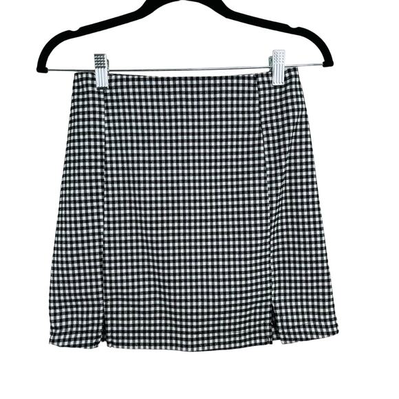 SALE Eyeshadow Black/White Gingham Check Plaid Mini Skirt Juniors 3 24W - Picture 1 of 10